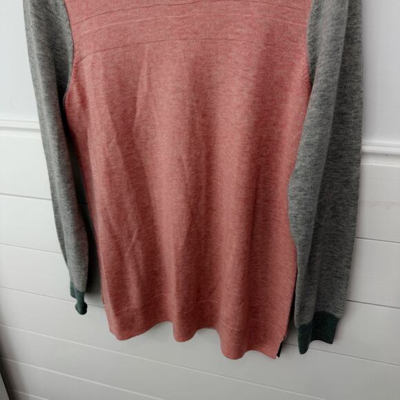 Women’s Toad & Co Trillium Crew Sweater Pink Gray Size Large L - Picture 2 of 3